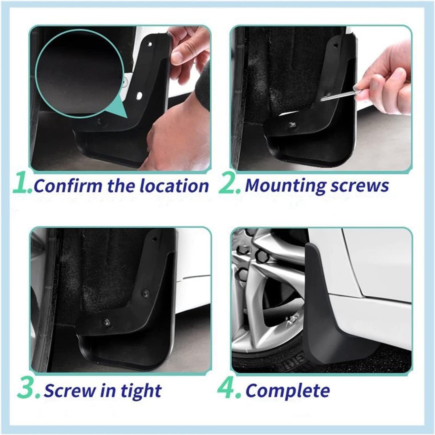 4Pcs Voiture Bavette Garde Boue pour Toyota Hilux Vigo 4WD 2006 2007 2008 2009 2010 2011 2012 2013 2014, Garde-Boue Avant et Arrière, Bavettes Gardes Anti-éClaboussures Pare-Boue de Voiture