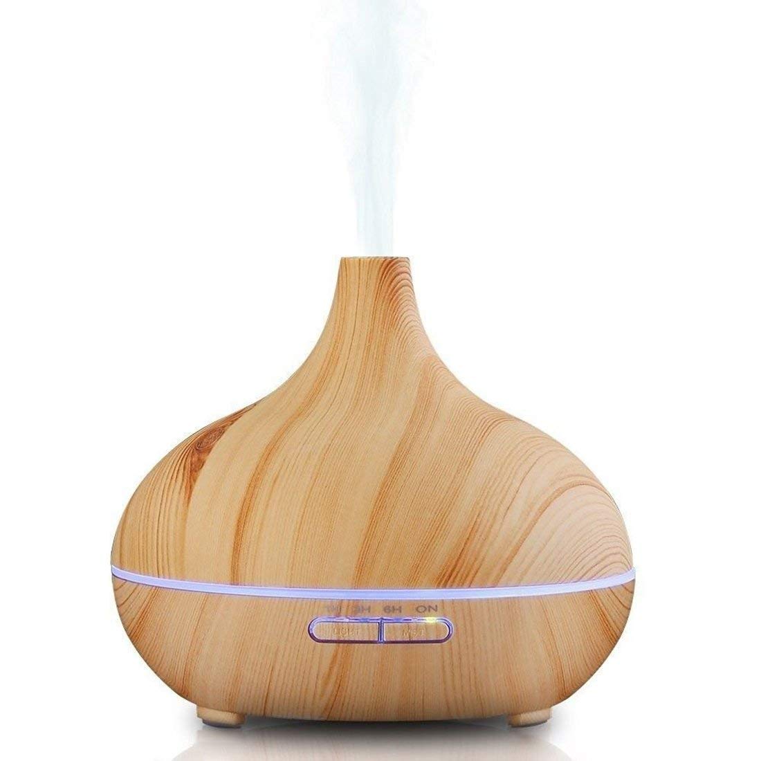 JoySusie 500ml Wood Grain Aroma Diffuser: Whisper-Quiet, Color LED Lights, 4 Timer Settings