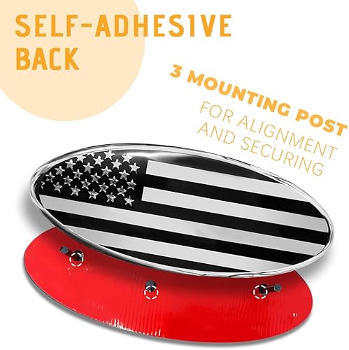 Miniatura 5 de Kutyun Emblema de bandera estadounidense para Ford para parrilla delantera, repuesto para emblema de Ford, emblema ovalado de aluminio de 9