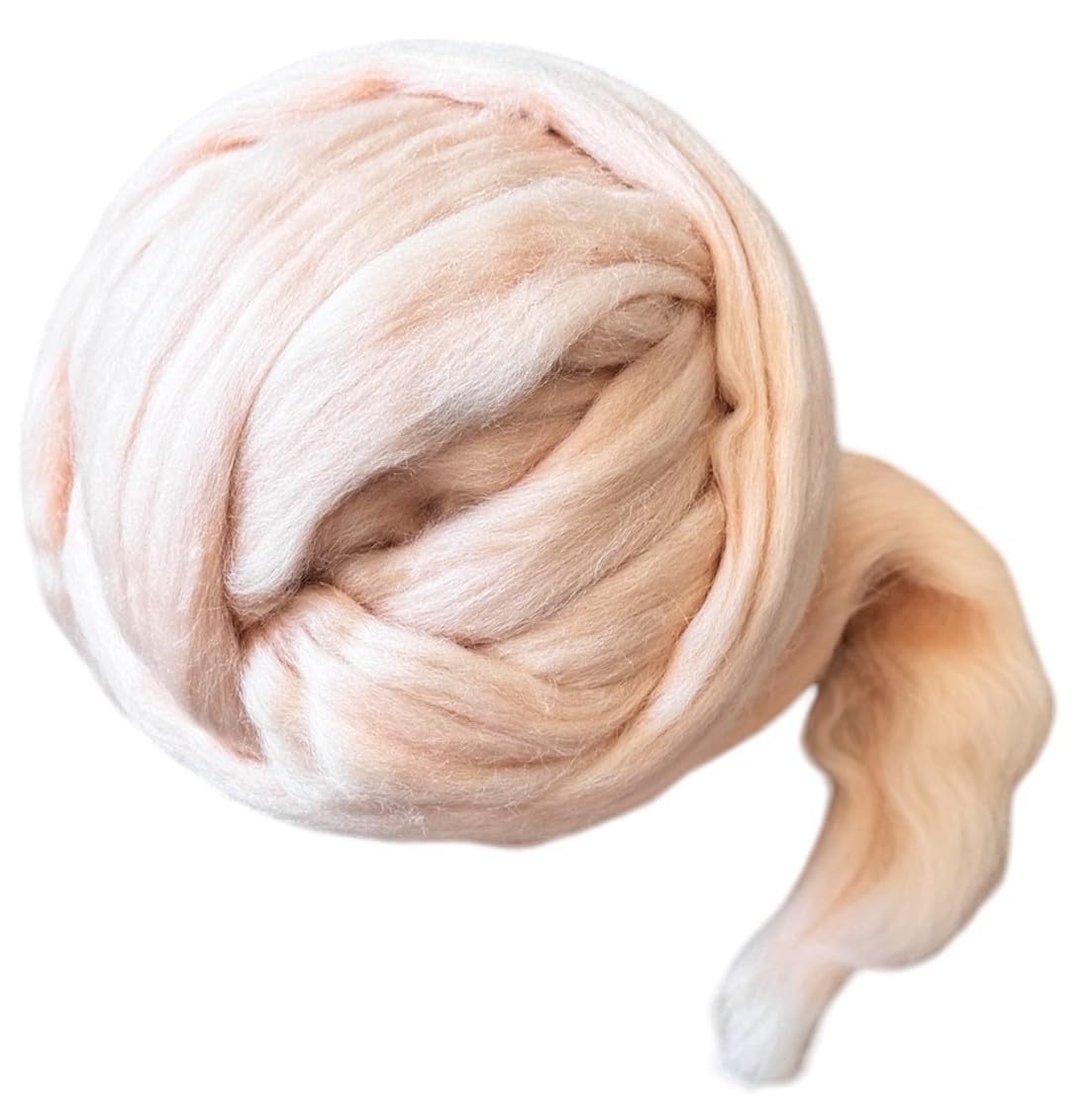 Kondoos Colored Natural Wool roving, 8 OZ. Best Wool for Needle Felting Wet Felting, handcrafts and Spinning. (Nude Pink, 8 oz)