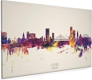Liege Belgium Skyline Box Canvas Print with City Name -15189