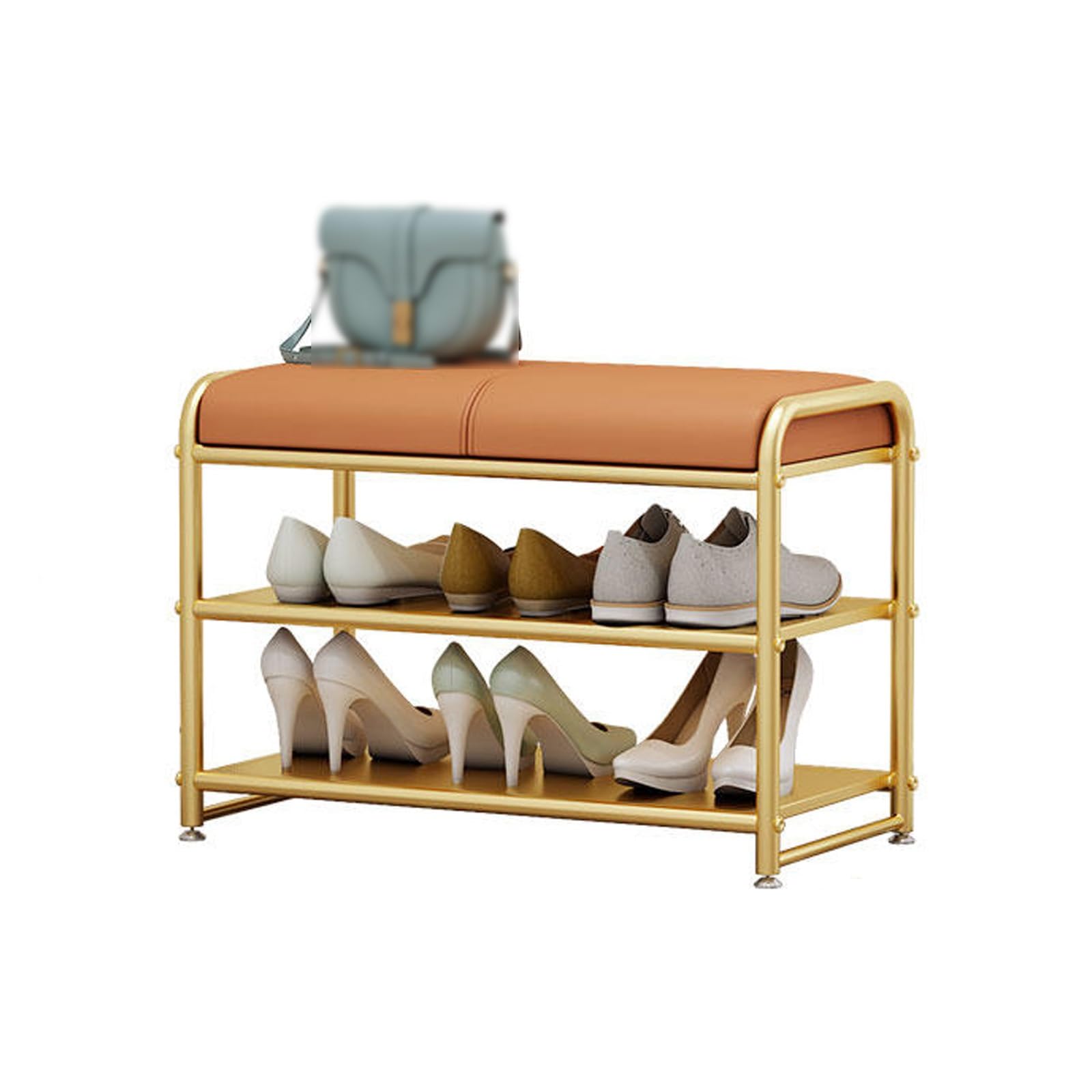 Étagère à chaussures en fer à 2 niveaux 90cm pour entrée et salon