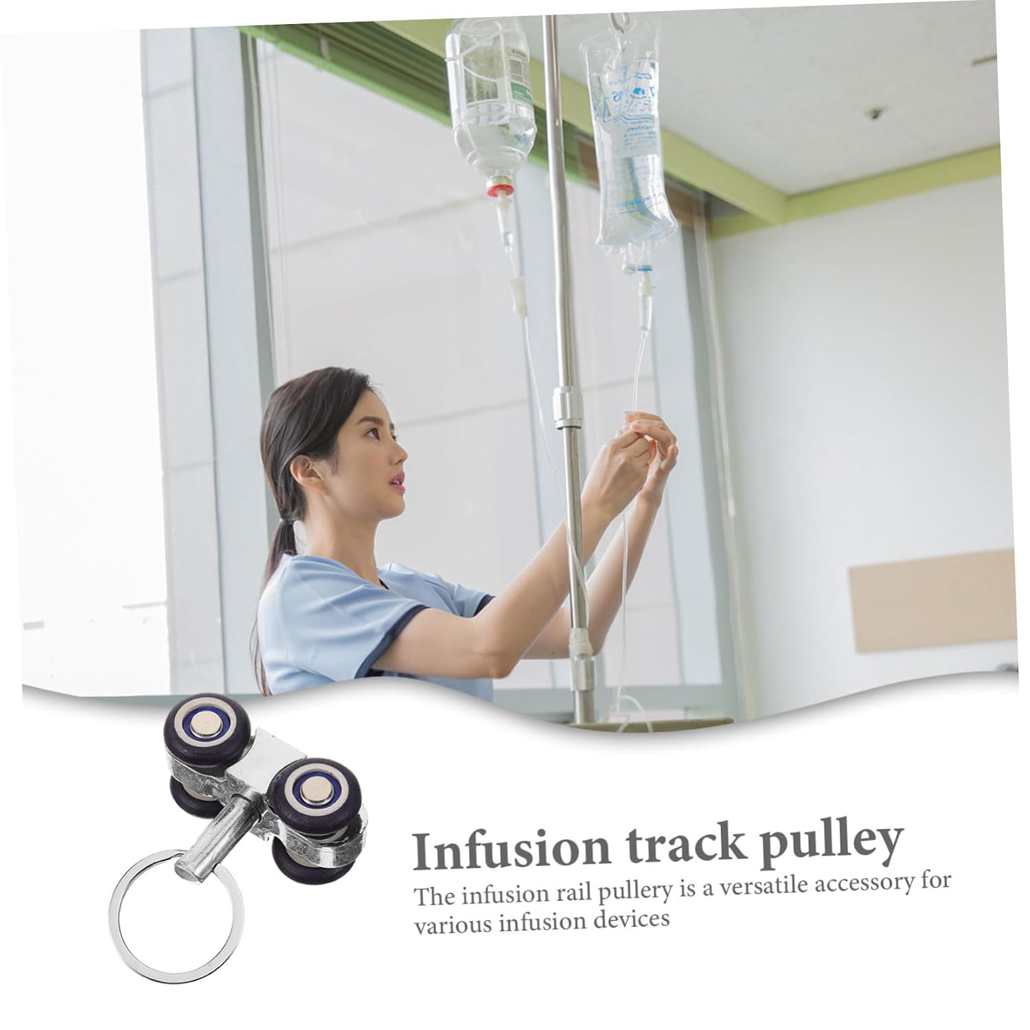 NOLITOY 4pcs Infusion Track Pulley Drip System Parts Strut Channel Trolley Poles Portable Accessories