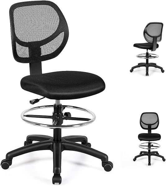 Costway Drafting Chair with Lumbar Support