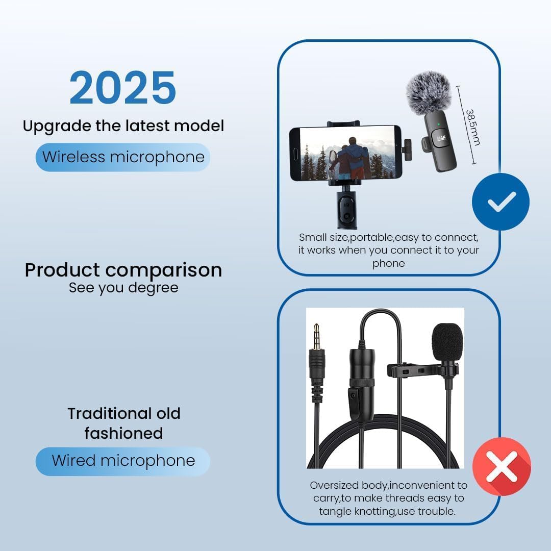 New Year Sale Dual Wireless Lavalier Microphone For Android/Iphone 50Ft Ra... 5 New Year Sale Dual Wireless Lavalier Microphone For Android/Iphone 50Ft Ra...