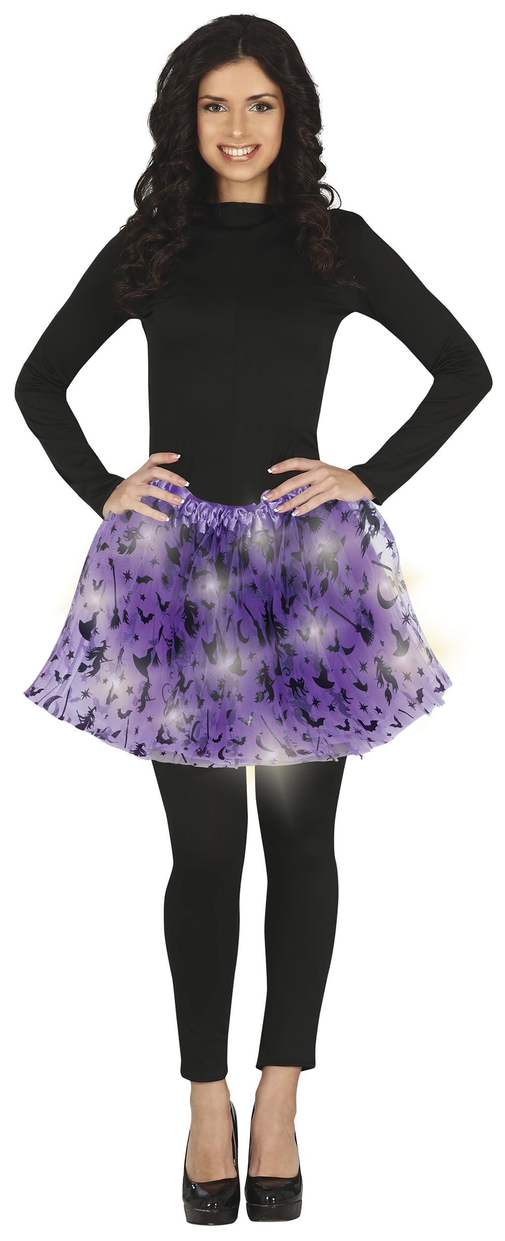 FIESTAS GUIRCA TUTU WITCHES LILAC WITH LIGHT, 40 CM