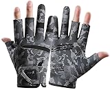 INOGIH Half-Finger UPF50+ Fishing Gloves - Outdoor Breathable Quick-Dry Sun Gloves for Hunting Paddling Sailing Kayaking Hiking Cycling