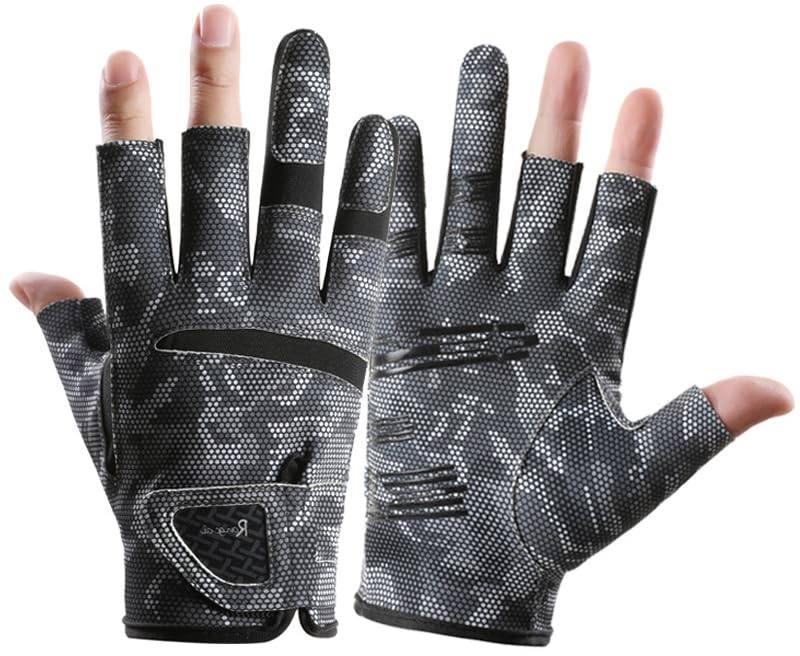 INOGIH Half-Finger UPF50+ Fishing Gloves - Outdoor Sun Gloves