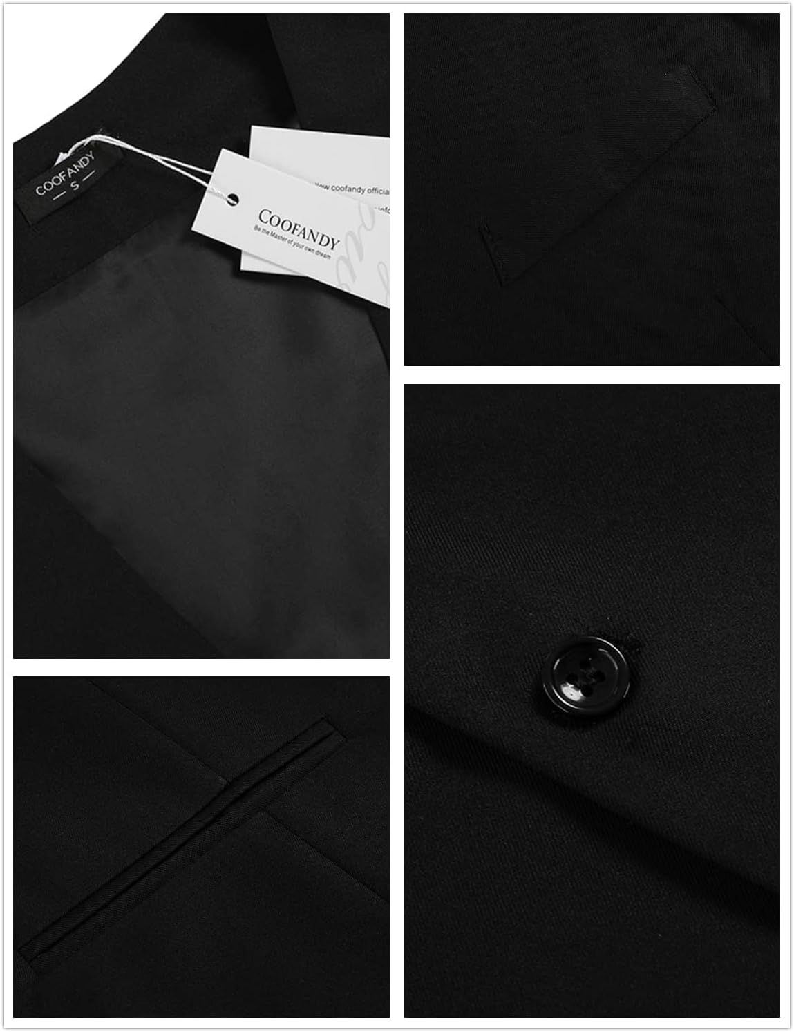 COOFANDY Herenvest, casual pak, vest, V-hals, formeel, business, party, bruiloft, klederdrachtvest, wijnrood, XL