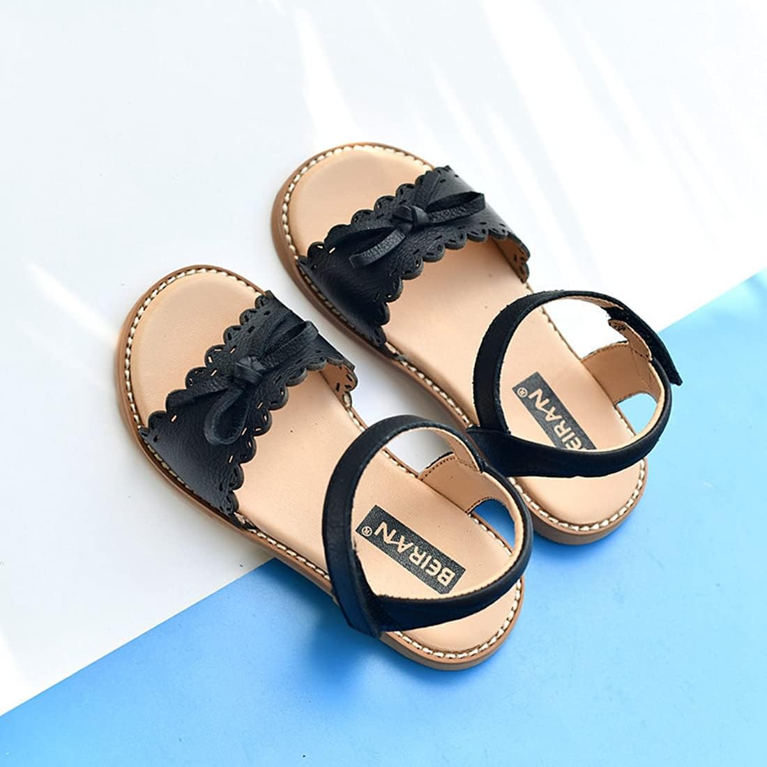 [実りの秋] サンダル 女の子 マジックテープ リボン キッズ 子供靴 ガールズ ジュニア 大きいサイズ かわいい オシャレ プリン