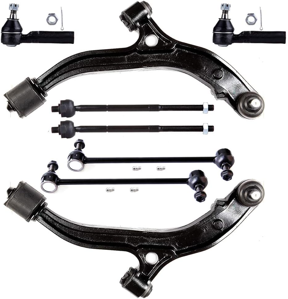 8pc Set Front Suspension Kit Lower Control Arm Inner Outer Tie Rods Sway Bar Link for Chrysler Grand Voyager Town & Country Voyager,for Dodge Caravan Grand Caravan,for Plymouth Grand Voyager