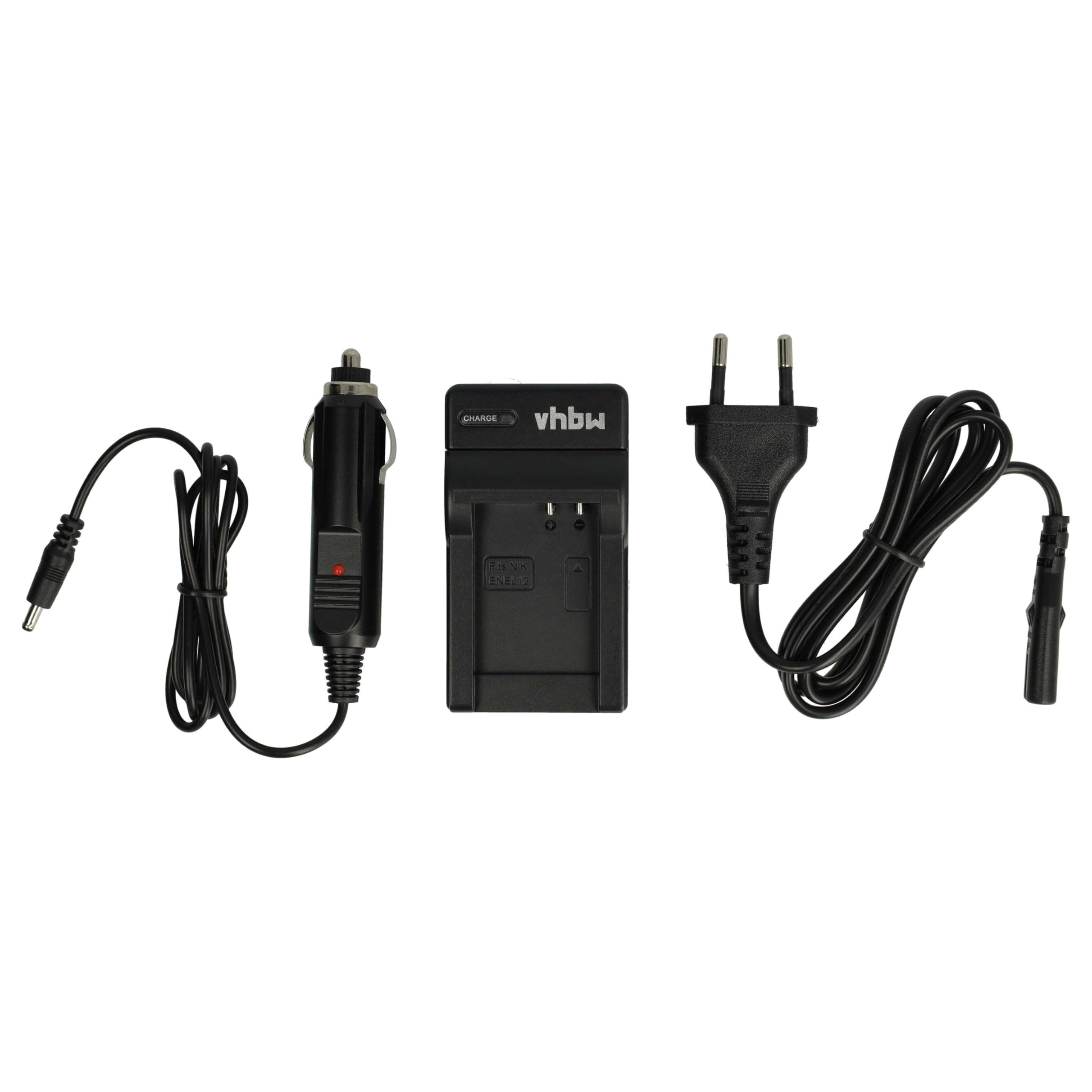 Chargeur De Batterie Vhbw Pour Nikon CoolPix S9400-S9900 Et W300 - Avec Alimentation Secteur Et Voiture