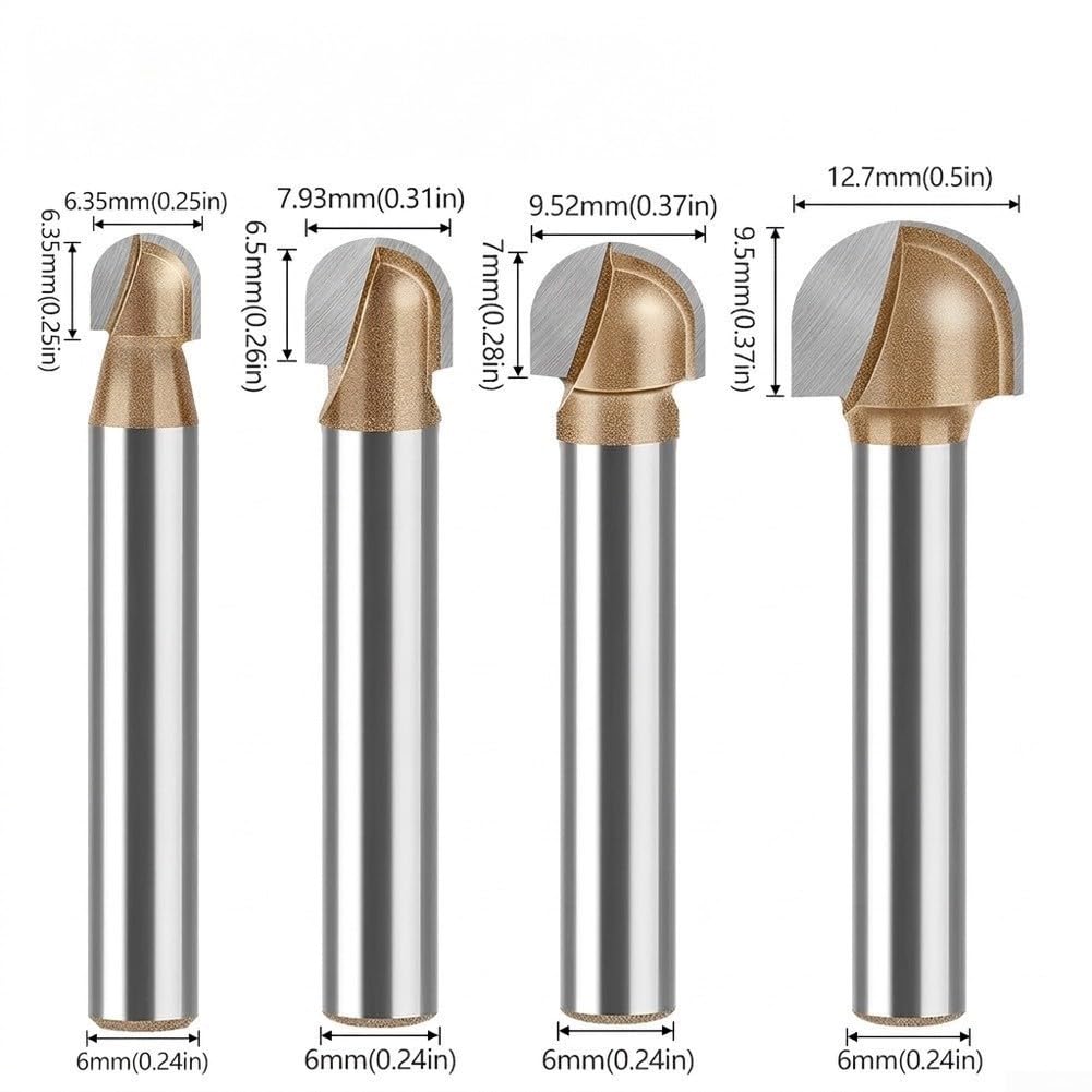 Fresas Router Carburo 1/4" Corte para preciso Fresas Router Carburo(12mm)
