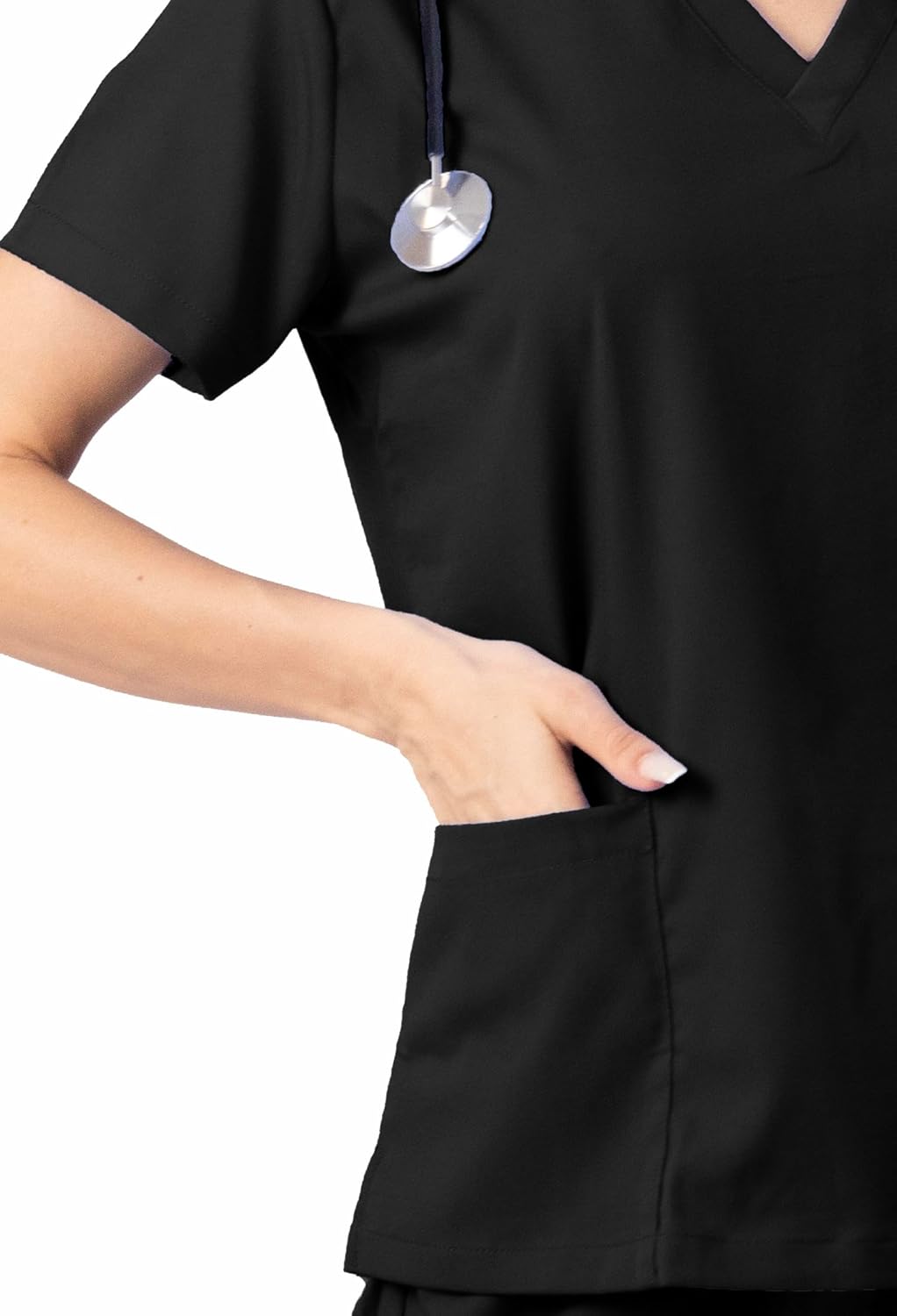 SUNME Scrub Tops for Women with 4-Pocket, Soft Stretchy, V-Neck Women's Medical Scrub Top,Breathable & Moisture-Wicking - Image 6