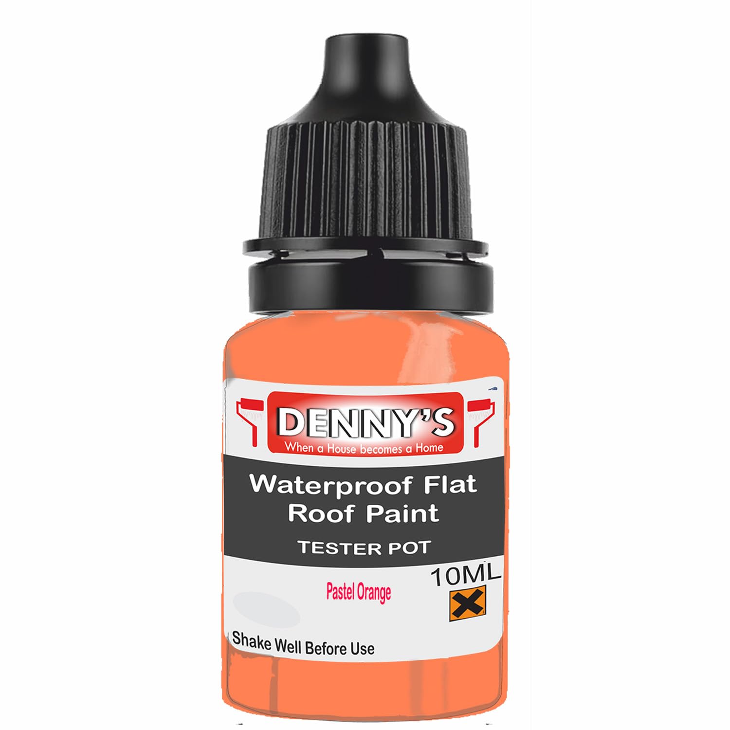 SCOOBYS PAINTS BACK IN THE MIX Chlorinated Rubber Flat Roof Paint – Waterproof Roof Sealer & Leak Repair Coating, Quick Drying, High Adhesion (Pastel Orange, 10ML Tester Bottle) — image 1