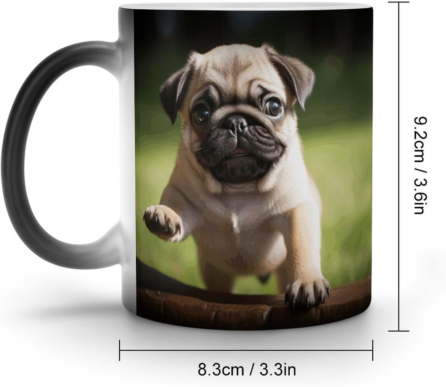 Color Changing Cups,Pug Puppies Printed 11 Oz Ceramic Cups for Birthday Men Women