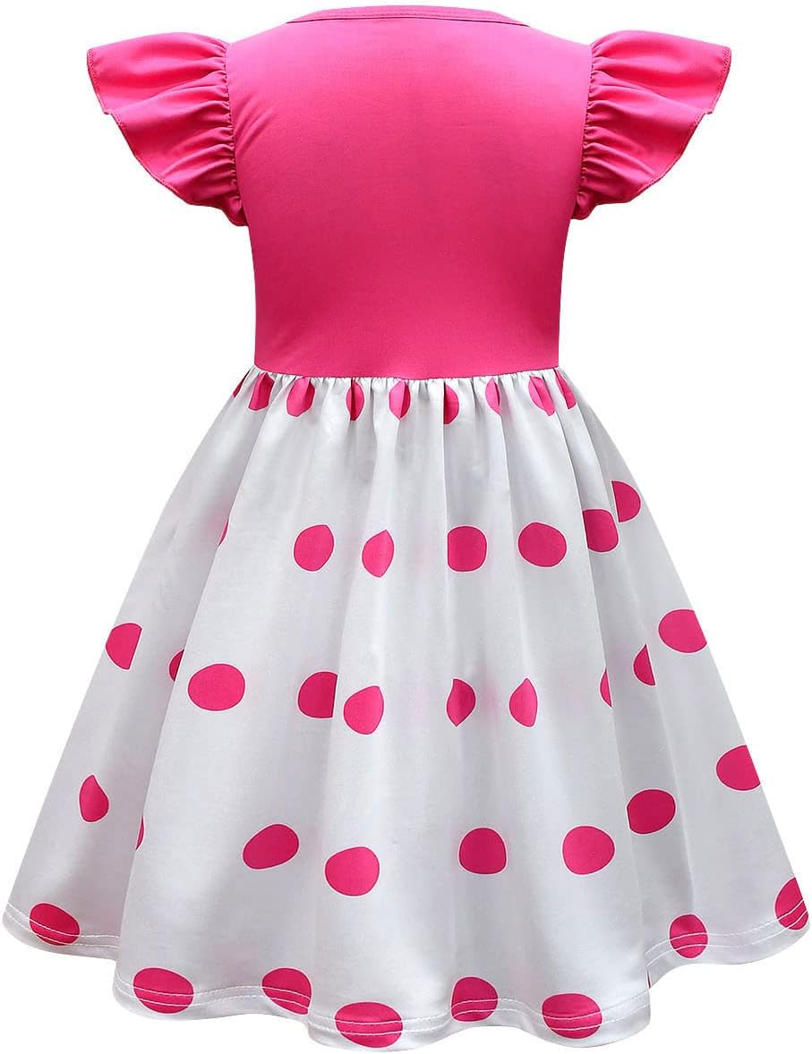 Girls Bo Peep Flutter Sleeve Princess Summer Casual Party Dress Kids Outfits - Image 2