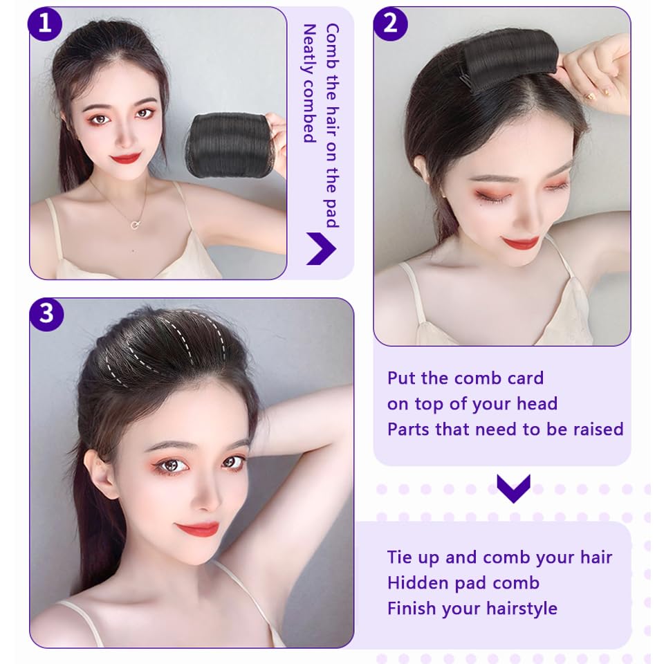 Miniatura 4 de mdgfge Toppers para el cabello para mujeres, pinzas sintéticas, extensión de cabello invisible con extensión de cabello adelgazante para mujeres y