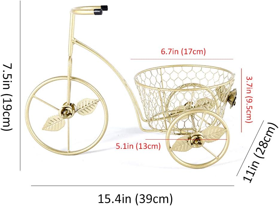 Wrought Iron Bicycle Plant Stand,Floor-Standing Indoor Plant Holder,Living Room Balcony Plant Stand,Multi-Purpose Storage Rack,Suitable for Home Garden Lovers