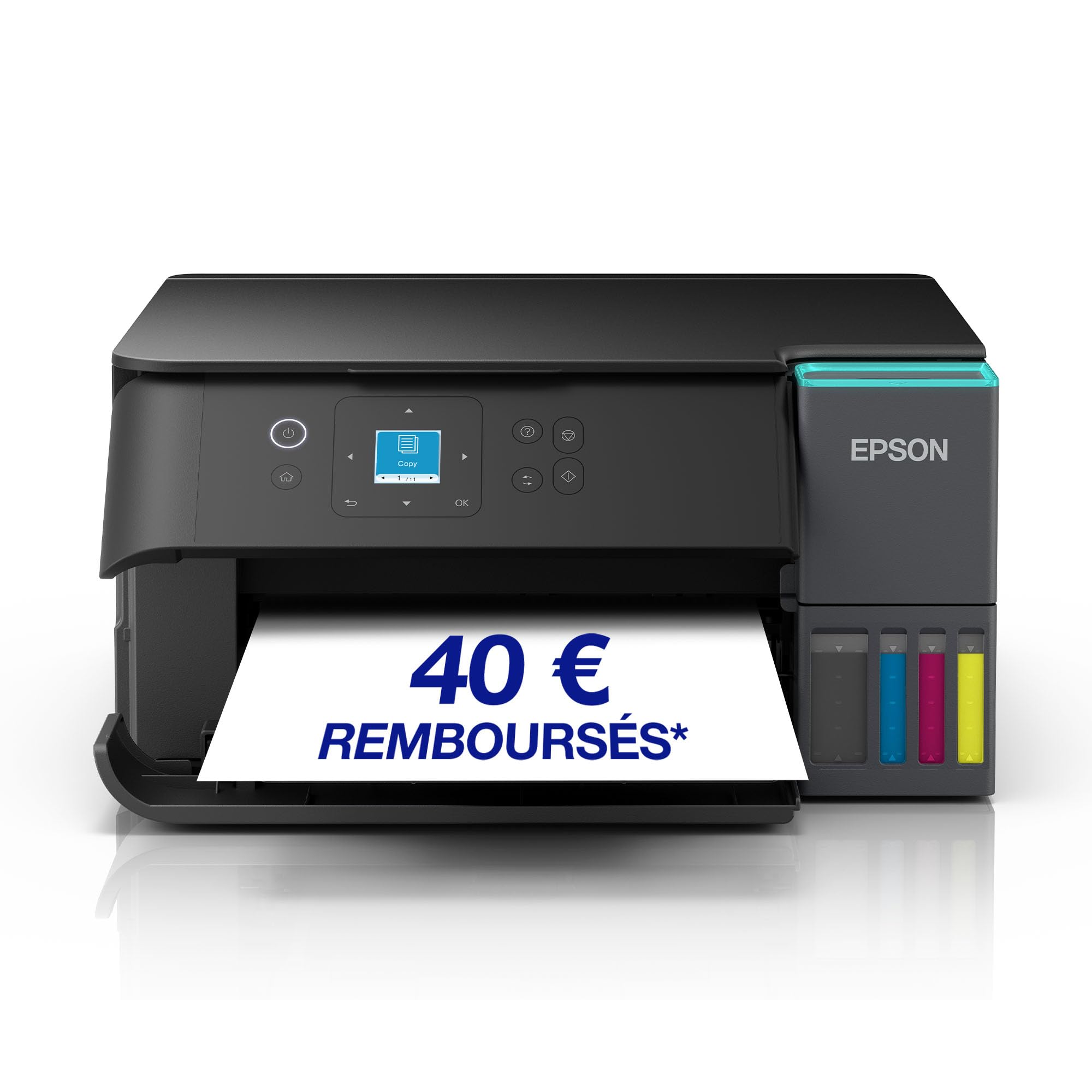 Epson EcoTank ET-2950 Imprimante à Réservoirs D’encre | Maison & Petit Bureau | Wi-Fi | A4 | Imprimer, Copier, Numériser | Écran LCD 3,7cm | Impression Recto Verso Auto | Jusqu’à 3 Ans d’encre inclus