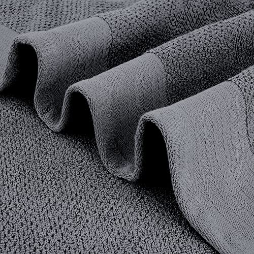Tens Towels Luxe, 4 Pc Dark Grey Xl 30X60 Inches Popcorn Textured Bath Towels Extra Large, 100% Cotton, Absorbent And Quick Dry, Ultimate Luxury Towels For Bathroom #TOP2