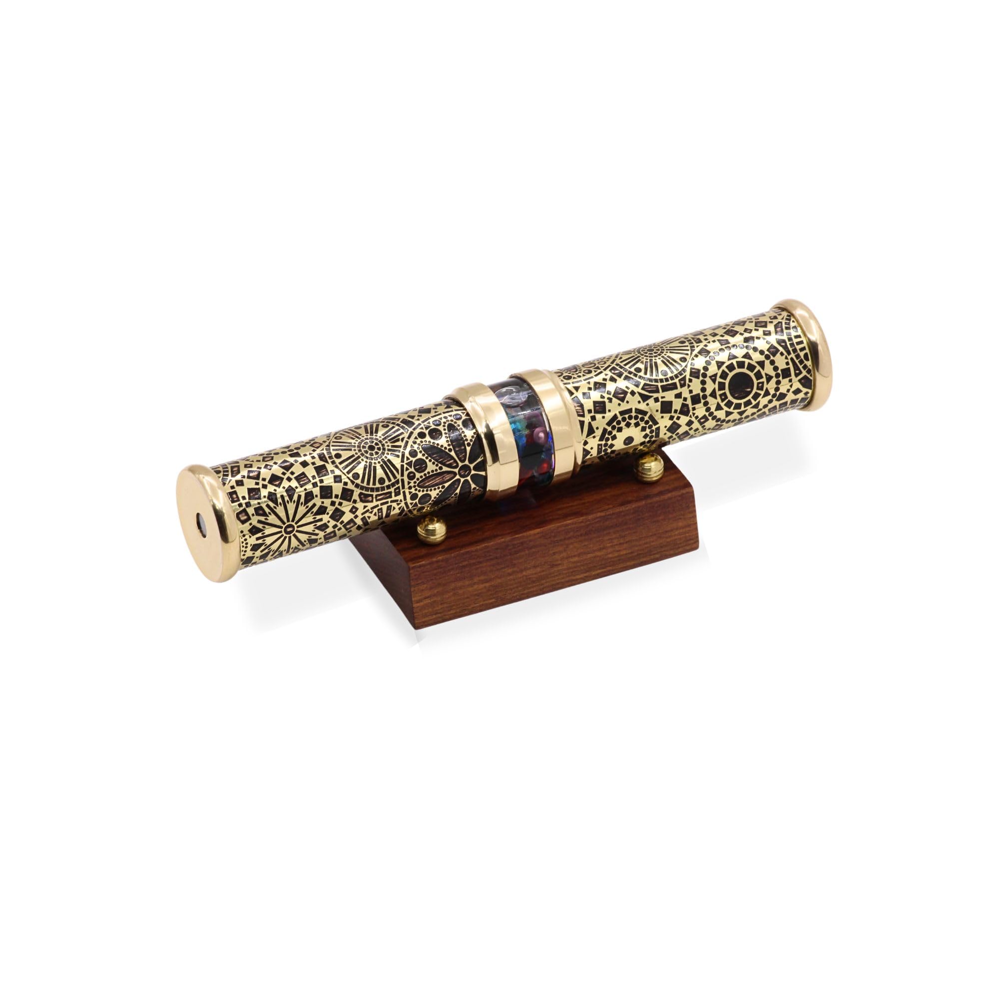 YVCrafts Unique Wedding Kaleidoscope in Brass and Wood Stand-A Unfrogaotable Gift for Wedding