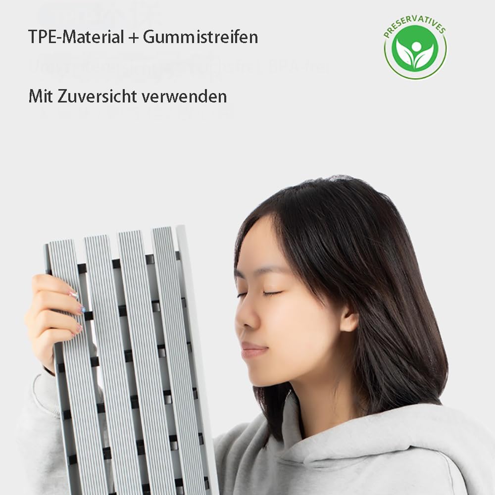 Duschmatte rutschfest 61x61 cm Moderne badewannenmatte rutschfest Duscheinlage Antirutschmatte, Automatische Entwässerung,Zuschneidbar, Maschinenwaschbar,Grau