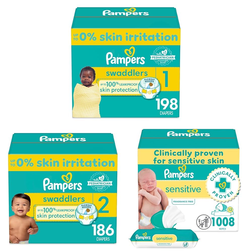 Amazon.com: Pampers Baby Diapers and Wipes Starter Kit, Swaddlers