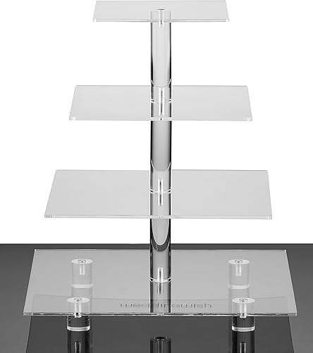 Miniatura 11 de Soporte acrílico para cupcakes, soporte transparente de exhibición de postres con base para bodas, fiestas, baby shower, reuniones, 3 niveles