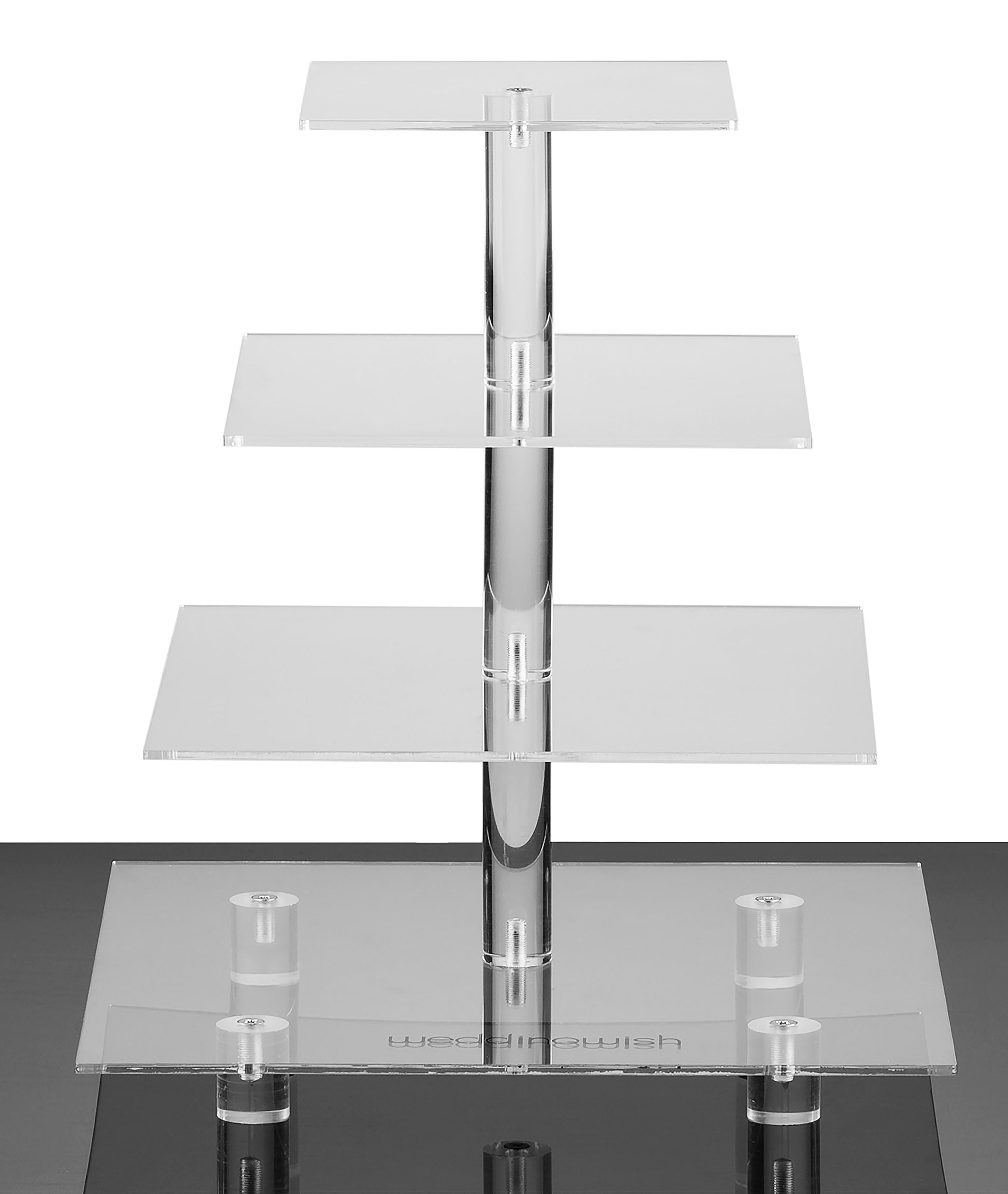 4 Acryl Cupcake-Ständer (Normal), acryl, farblos, 4 Tier Square with BASE