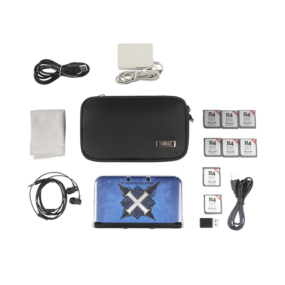 BUBM Portable Carrying Case Storage Bag Compatible with Nintendo 3DS/3DSXL, Double Layer Compartment Travel Organizer for Game Console, Game Cards, cables, charger-Black