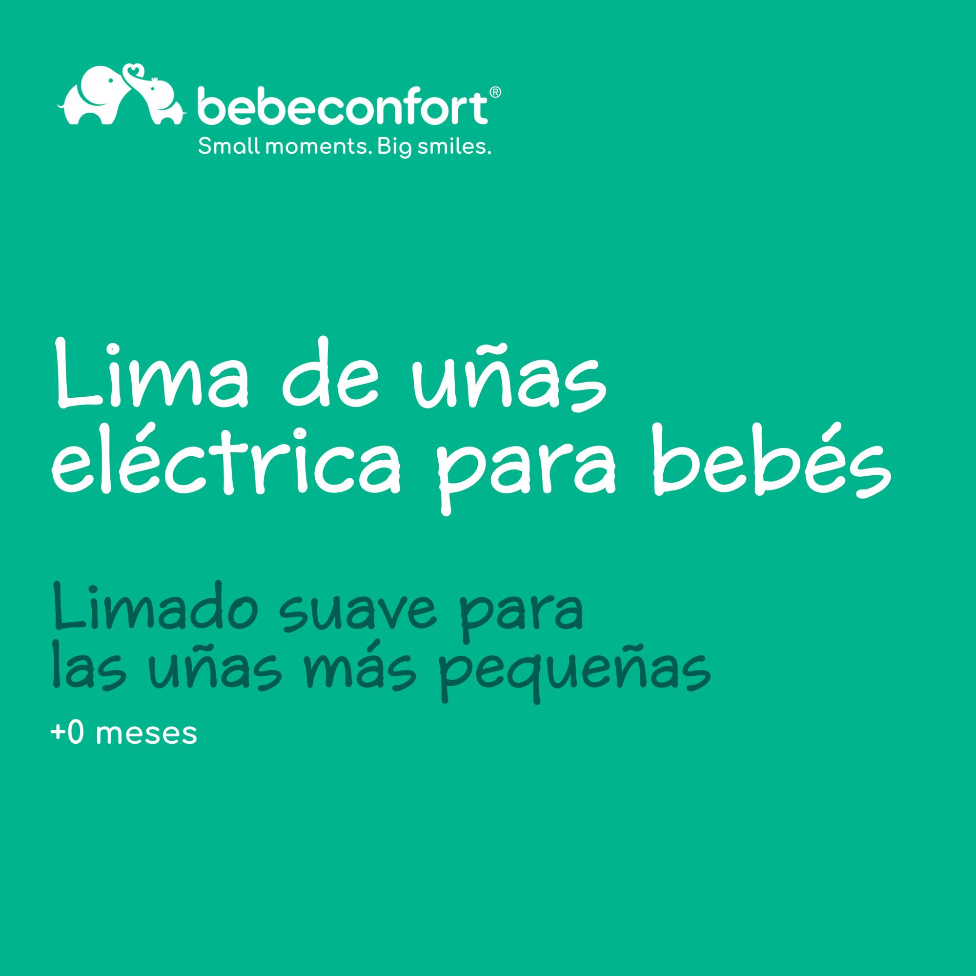 Bebeconfort Lima Electrica Uñas Bebe, Desde el Nacimiento, Para Bebés y Niños Pequeños, 7 Limas Para Uñas con Diferentes Texturas, Carga USB-C, 3 Velocidades, Luz LED, Funda de Almacenamiento, Verde