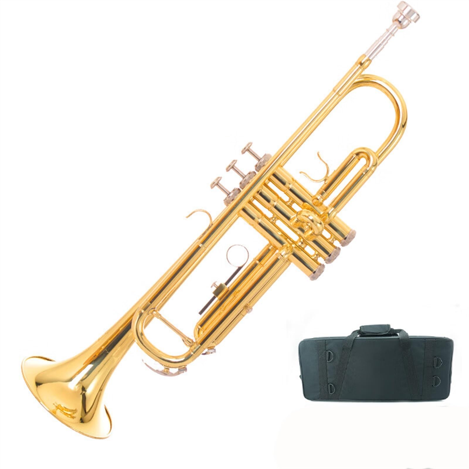 Trompeta Plana En Si Instrumento Profesional Para Principiantes Cuerno De Pistón Dorado