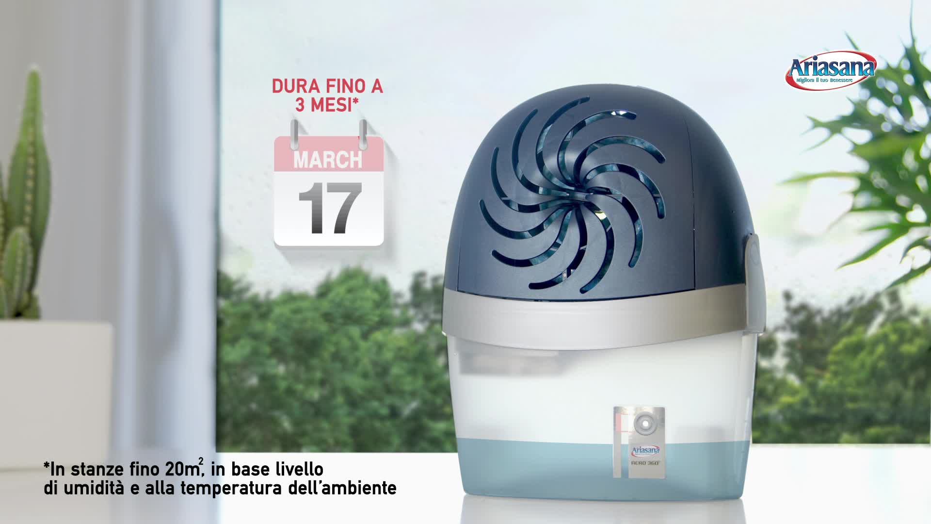 Deumidificatore Ariasana Aero 360&deg; Per Bagno | Assorbe Umidit&agrave;, Muffa E Odori | Senza Elettricit&agrave;