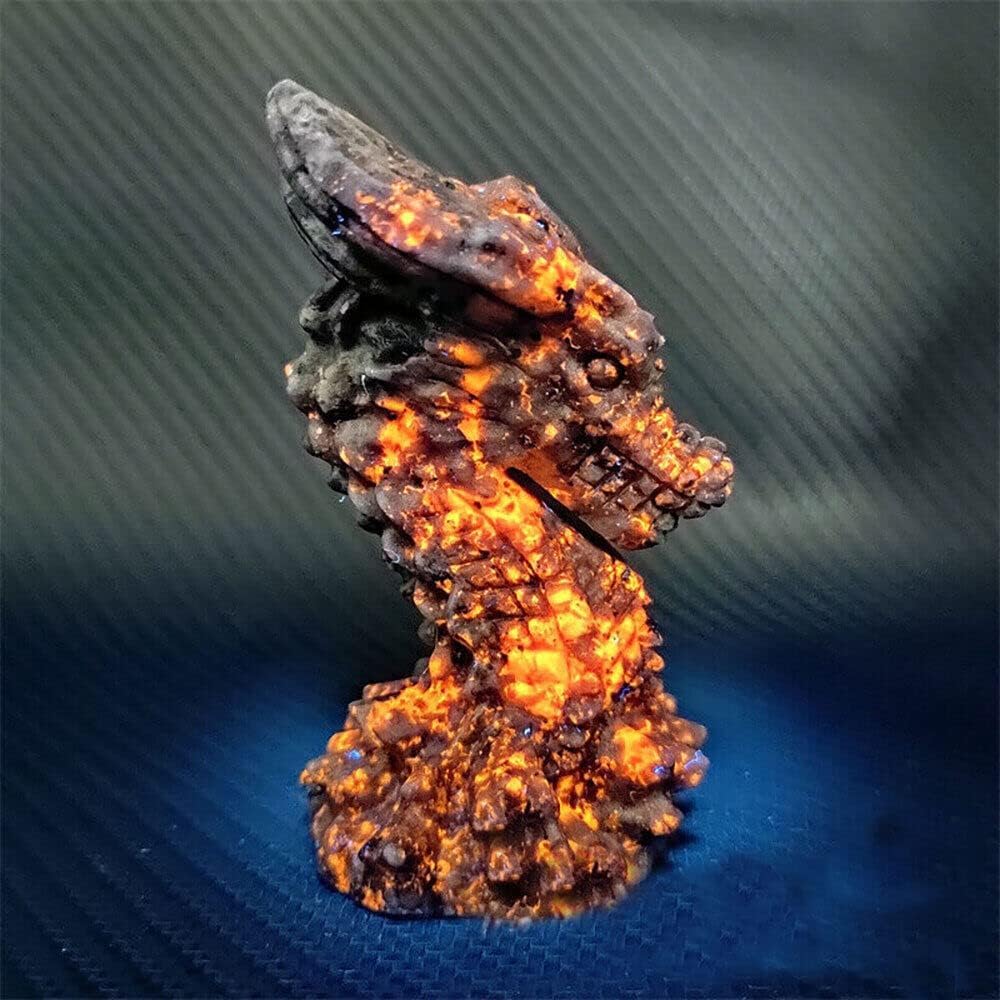 Dszujtyrop One Color Natural Crystal Rough 3" Natural Yooperlite Dragon Skull Carved Quartz Crystal Skull Flame's Stone