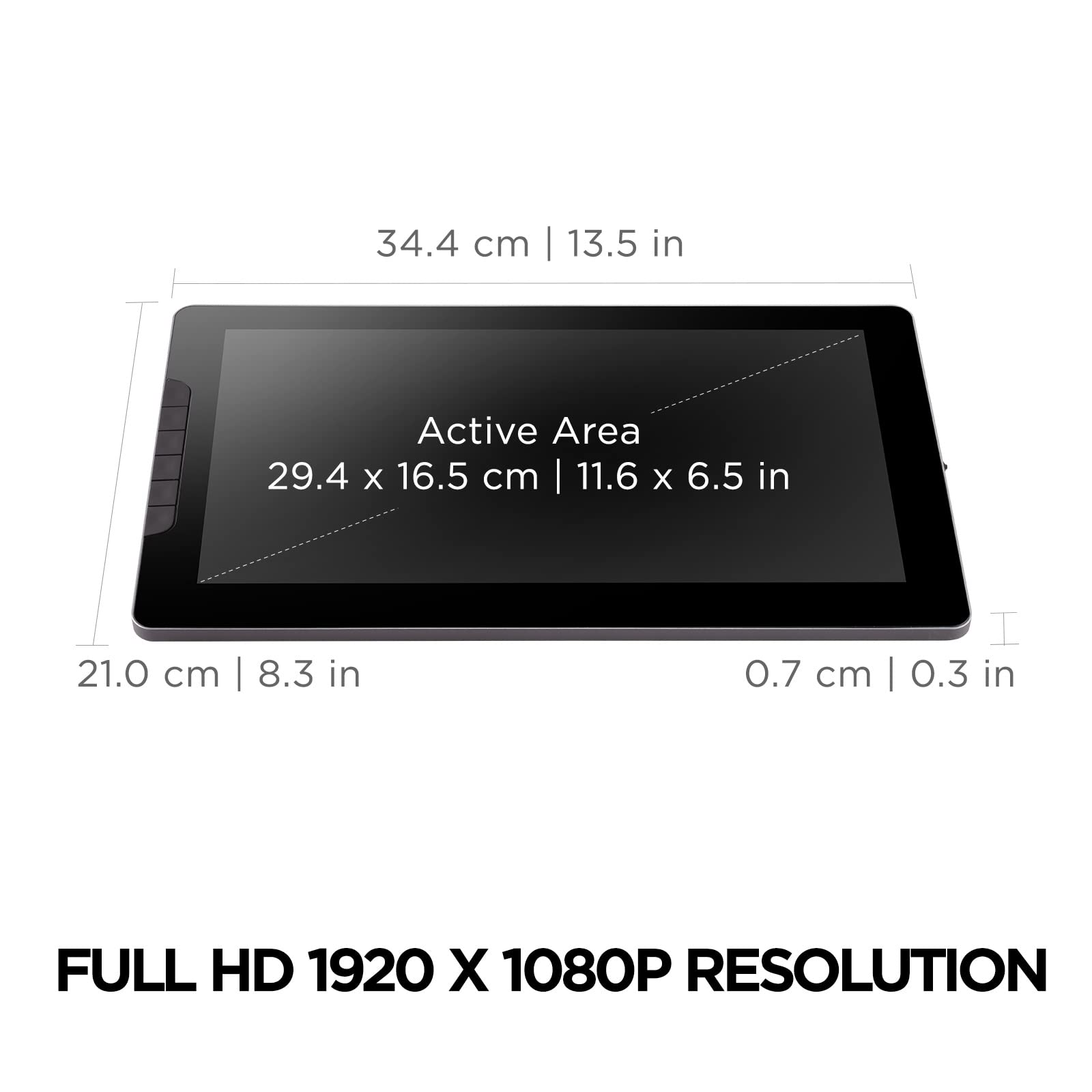 ViewSonic ID1330 13,3 pollici portatile 1080p disegno penna display tablet con penna stilo gratuita per scrittura digitale, grafica, insegnamento remoto, supporto per Windows, Mac, Android