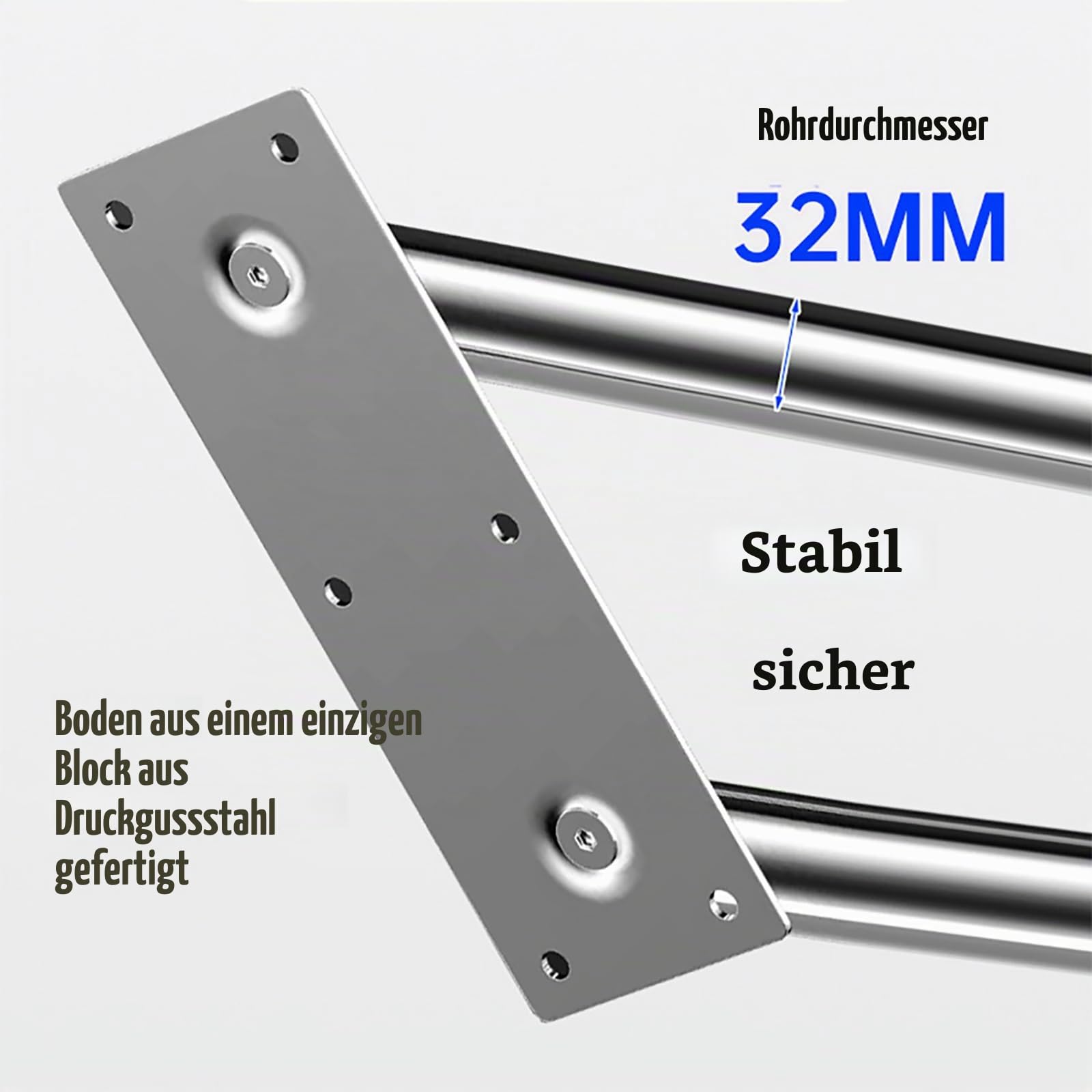 Handlauf Edelstahl,Treppengeländer Außen,60cm U-Förmiger,Güteklasse 1 Bis 4,Stabil Und Rutschfest,Geeignet Für Garagen,Toiletten,Balkone,Für Den Innen Und Außenbereich(3,2 cm Rohr)