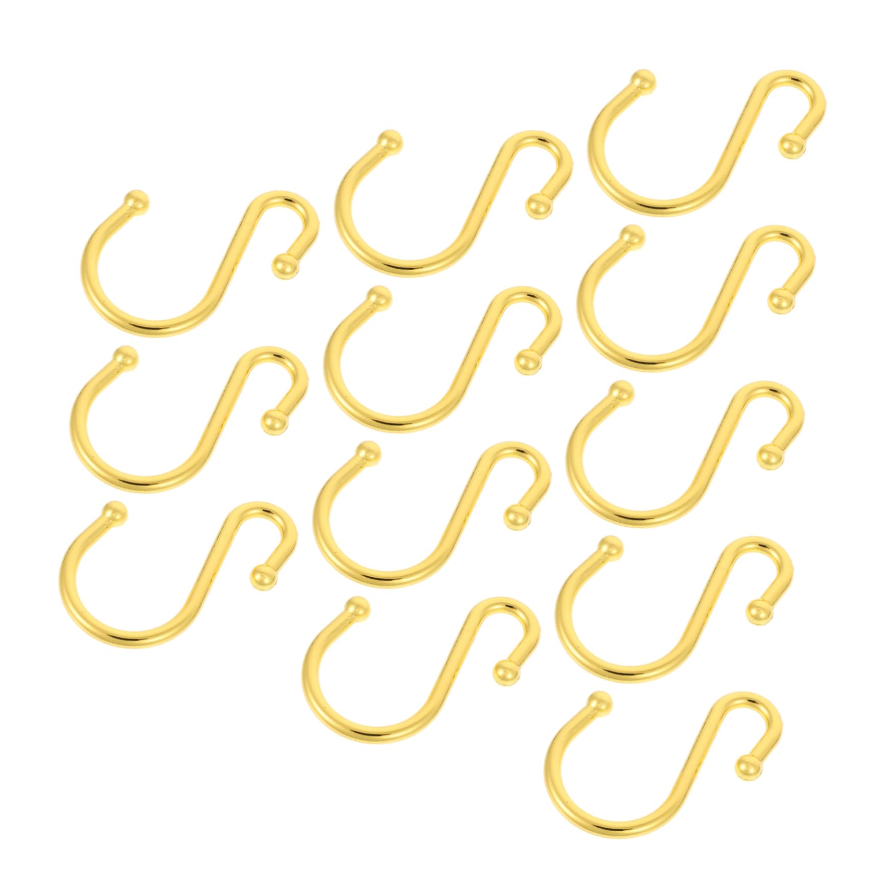 ABOOFAN 12Pcs Rustproof Zinc Alloy Shower Curtain Hooks Curtain Rings for Bathroom Compact Design with Smooth Sliding Heavy Duty Hooks Decoration
