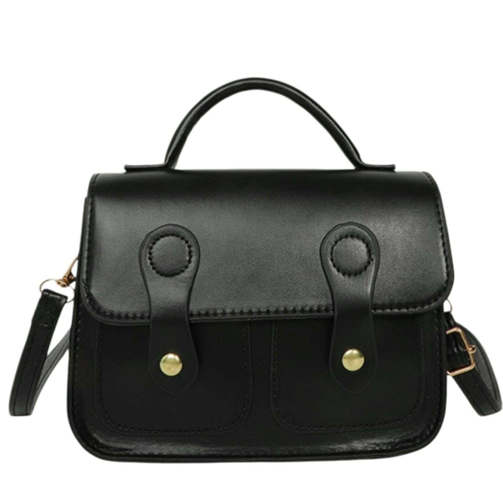 Sac femme postman à bandoulière noir et sacoche universitaire