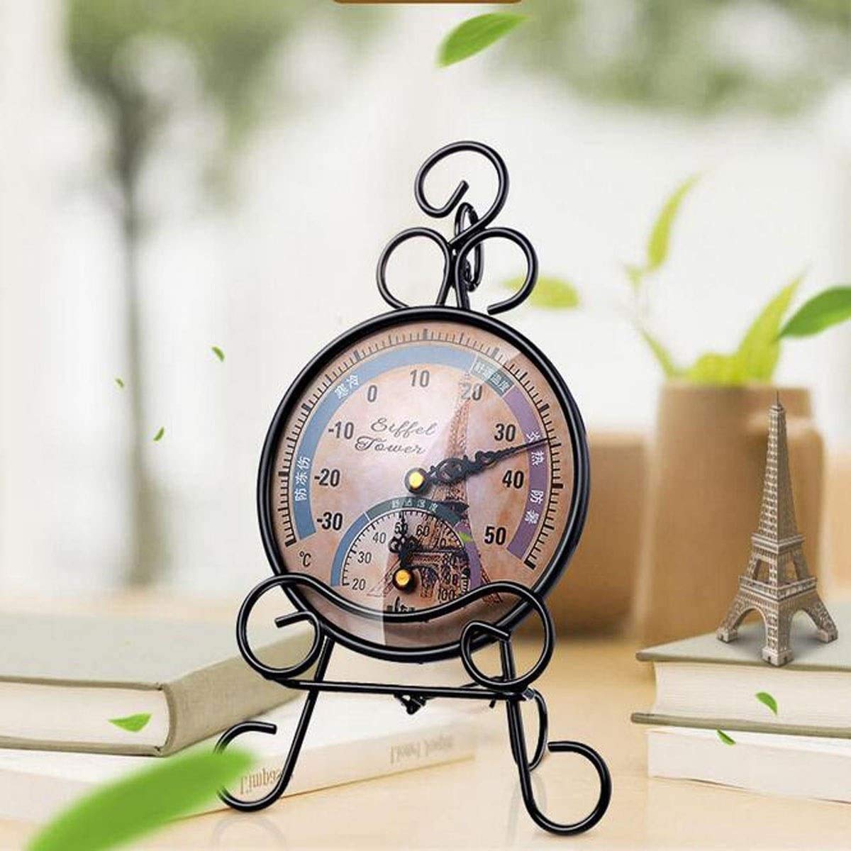 XINGYU Zeigerthermometer und Hygrometer, dekoratives Wohnzimmer für Heimwerker Sehr nützliche Haushaltswerkzeuge (Farbe: Braun2, Größe: 15 * 15 * 23,5 cm)