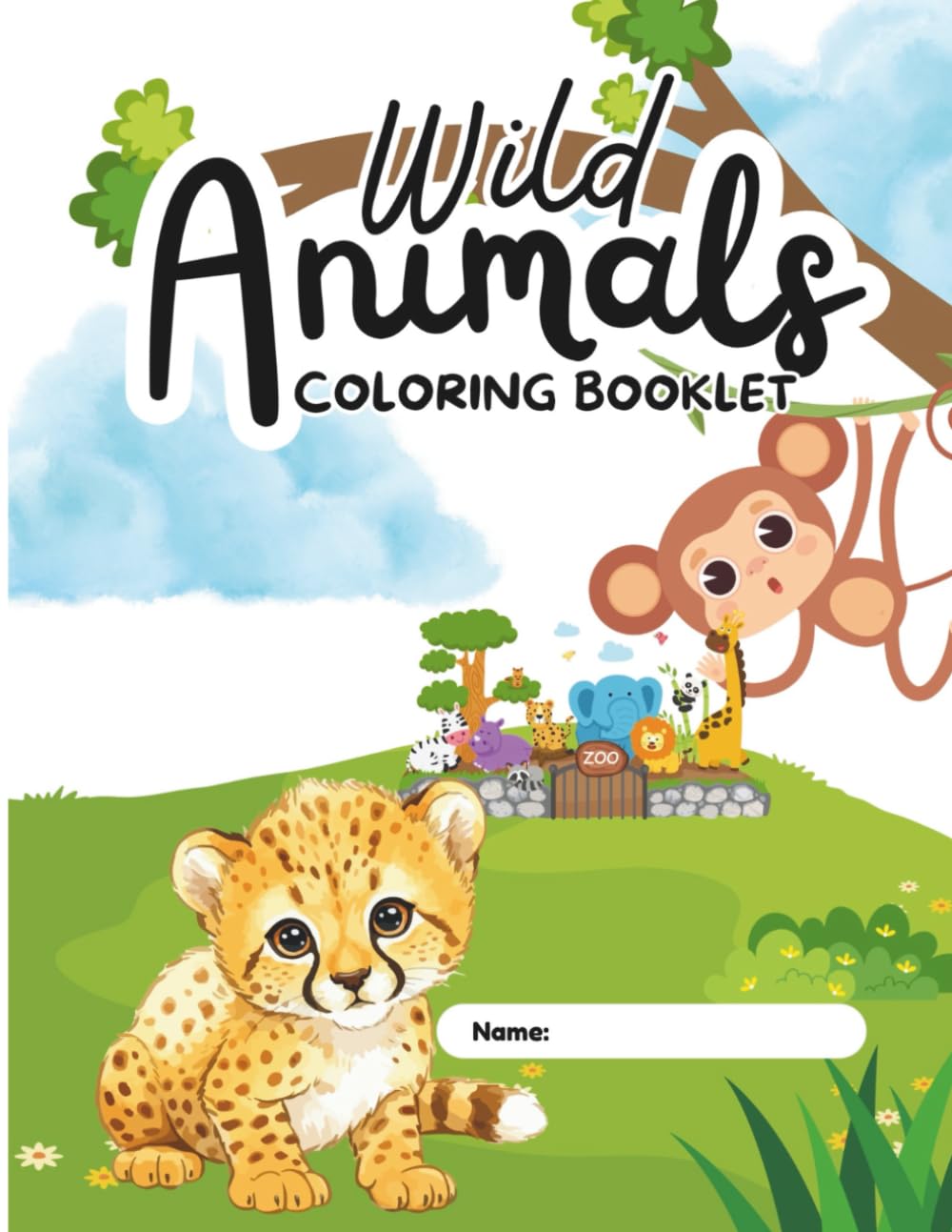 Wild Animals Coloring Book for Kids: Fun & Easy Animal Coloring Pages for Toddlers and Kids Ages 3–8 (Little Animal World Coloring Books)