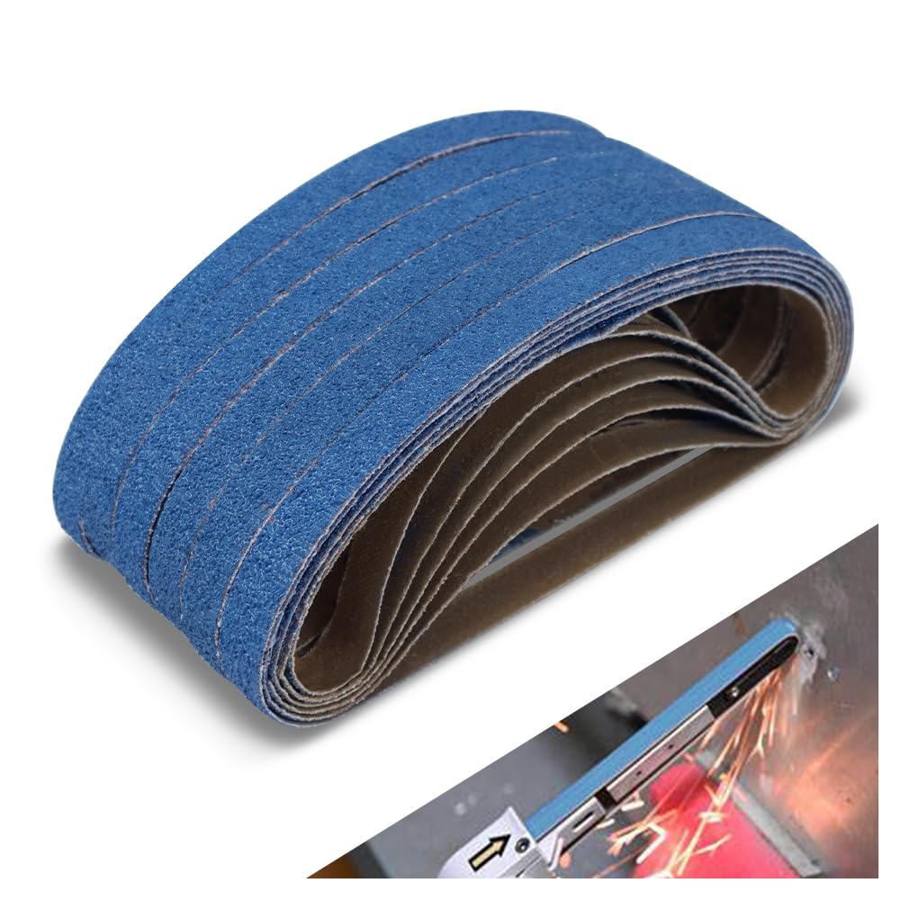 13 x 457 MM Sanding Belts, 36 Pcs 80 Grit, Zirconia Sanding Belts for Medium-Fine Metal Polishing, Woodworking, Surface Refining