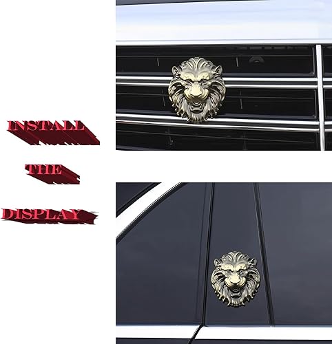 Miniatura 4 de Calcomanía de metal con cabeza de lobo para automóvil, diseño de animales 3D, calcomanía decorativa de metal para automóvil, camión, motocicleta,