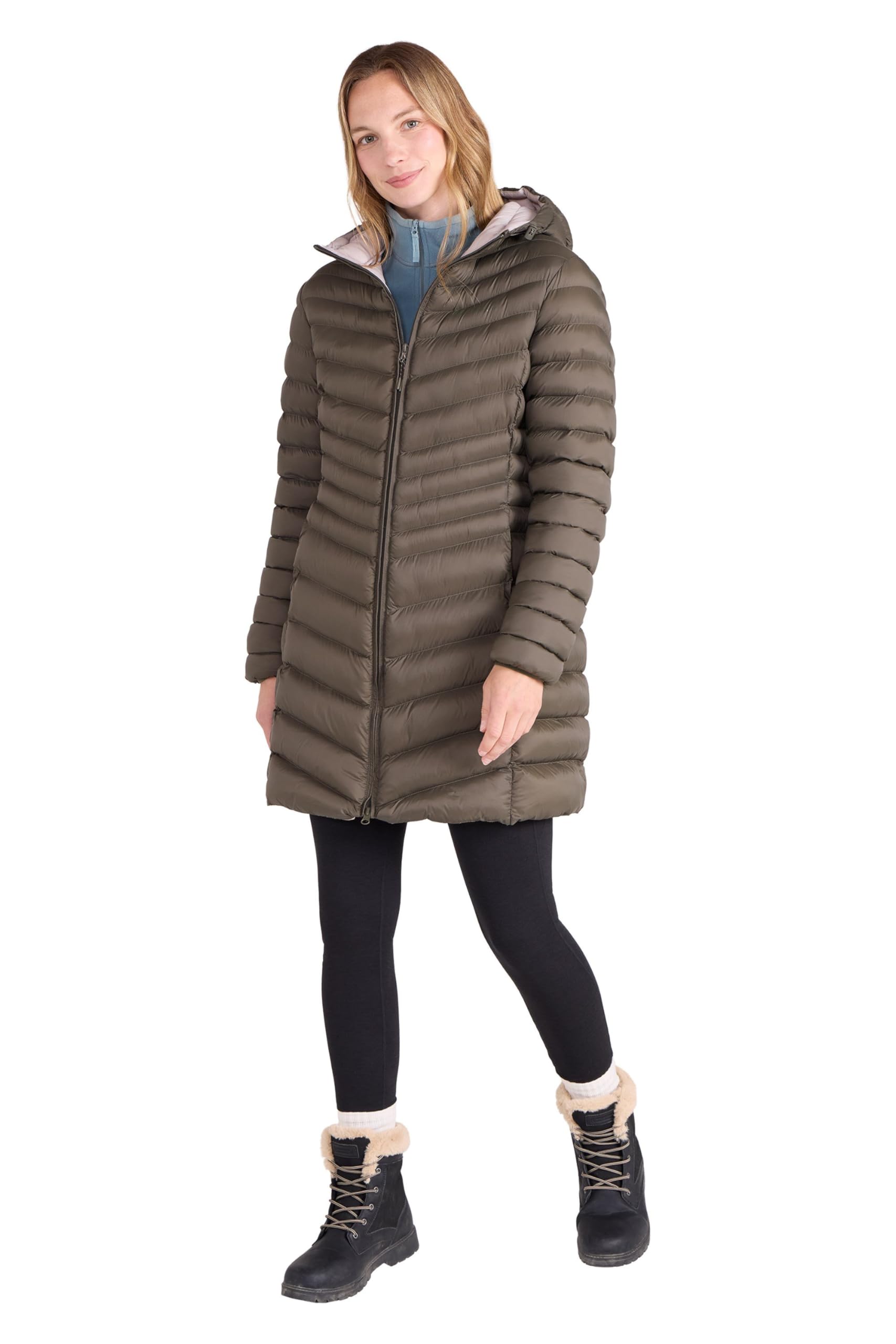 Mountain Warehouse Women's Khaki Florence Ii Long Padded Jacket 18