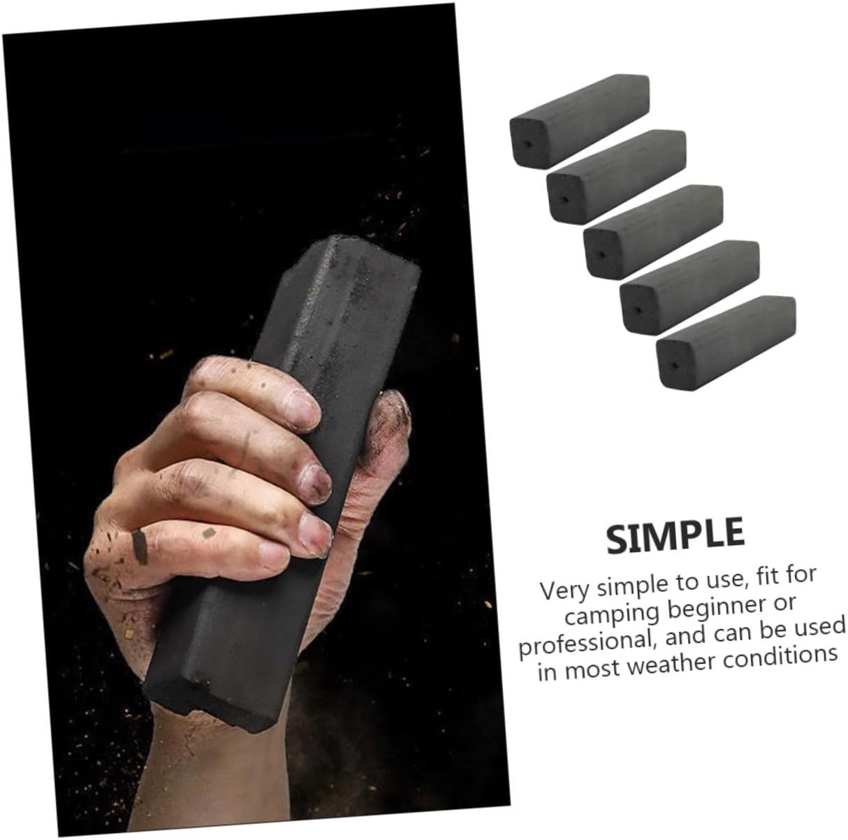 5pcs Bamboo Charcoal Tablets for Cooking Lightweight Charcoal Briquettes for Bbq Camping and Grilling Quick Ignition Pure