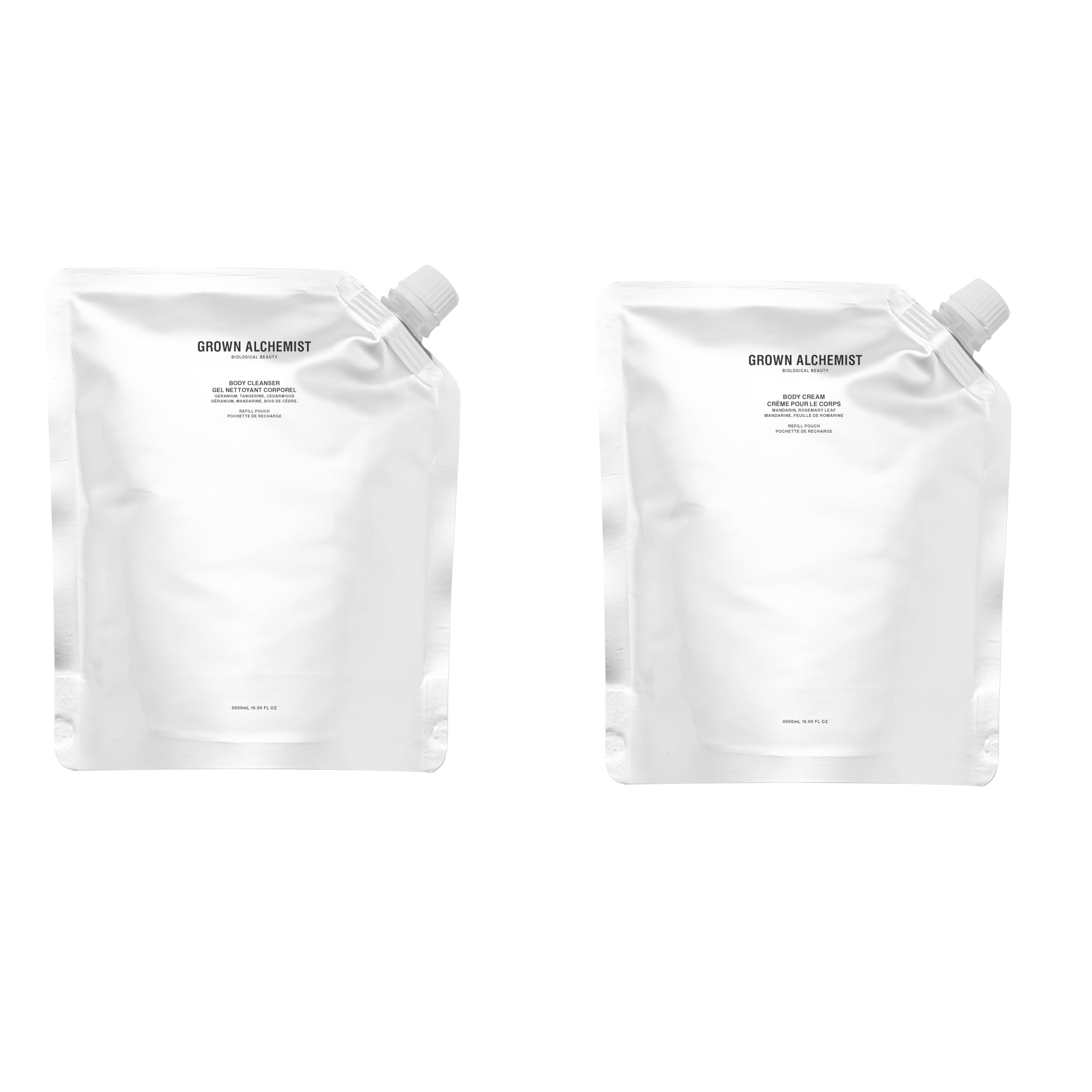 Grown Alchemist Body Cleanser and Body Cream Duo, 500 ml Pack of 2 Refill, Organic Wash