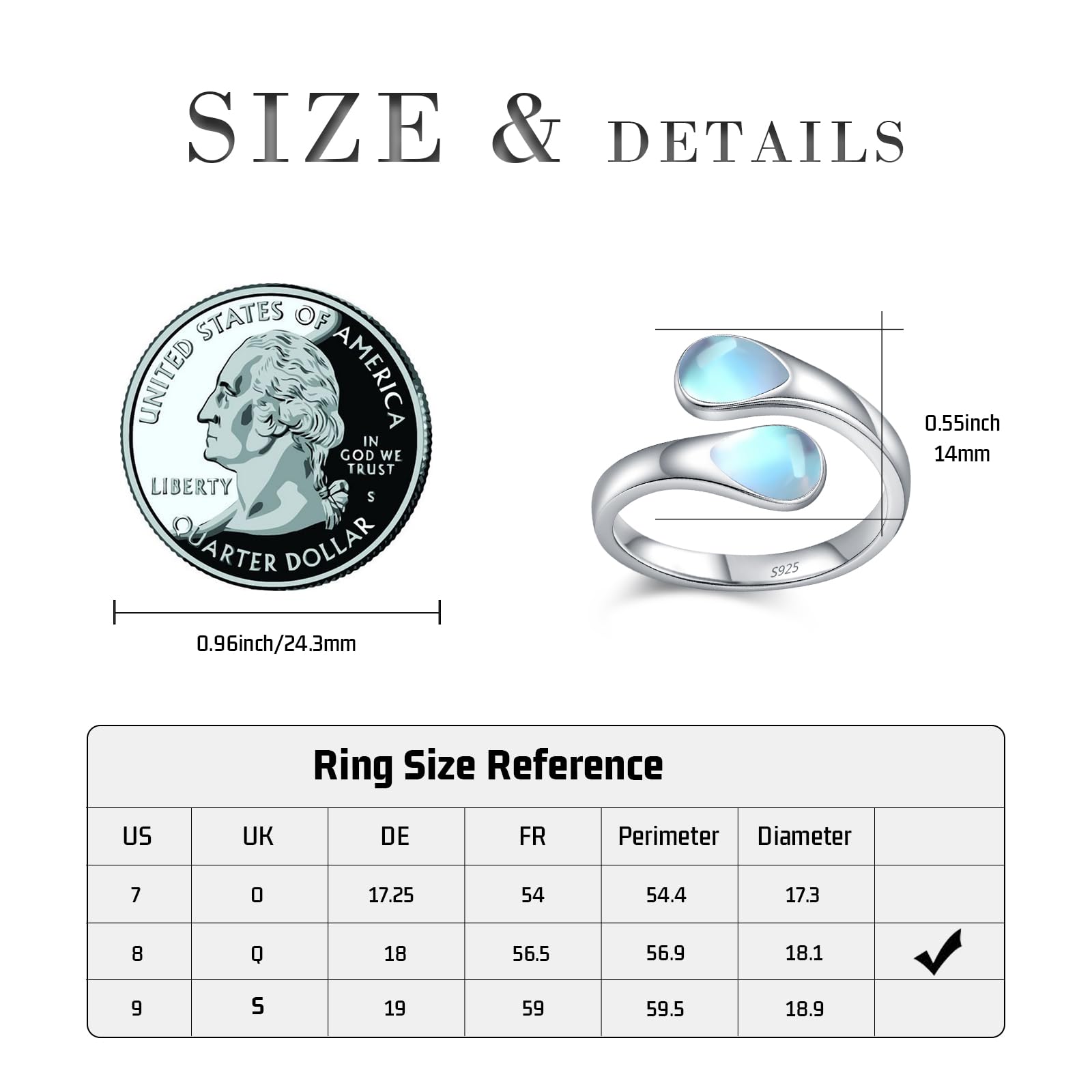 Keltische Ring 925 Sterling Silber Ringe für Damen Moosachat/Türkis/Mondstein/Bernstein/Malachit Ringe Geschenk für Weihnachten Muttertag Valentinstag