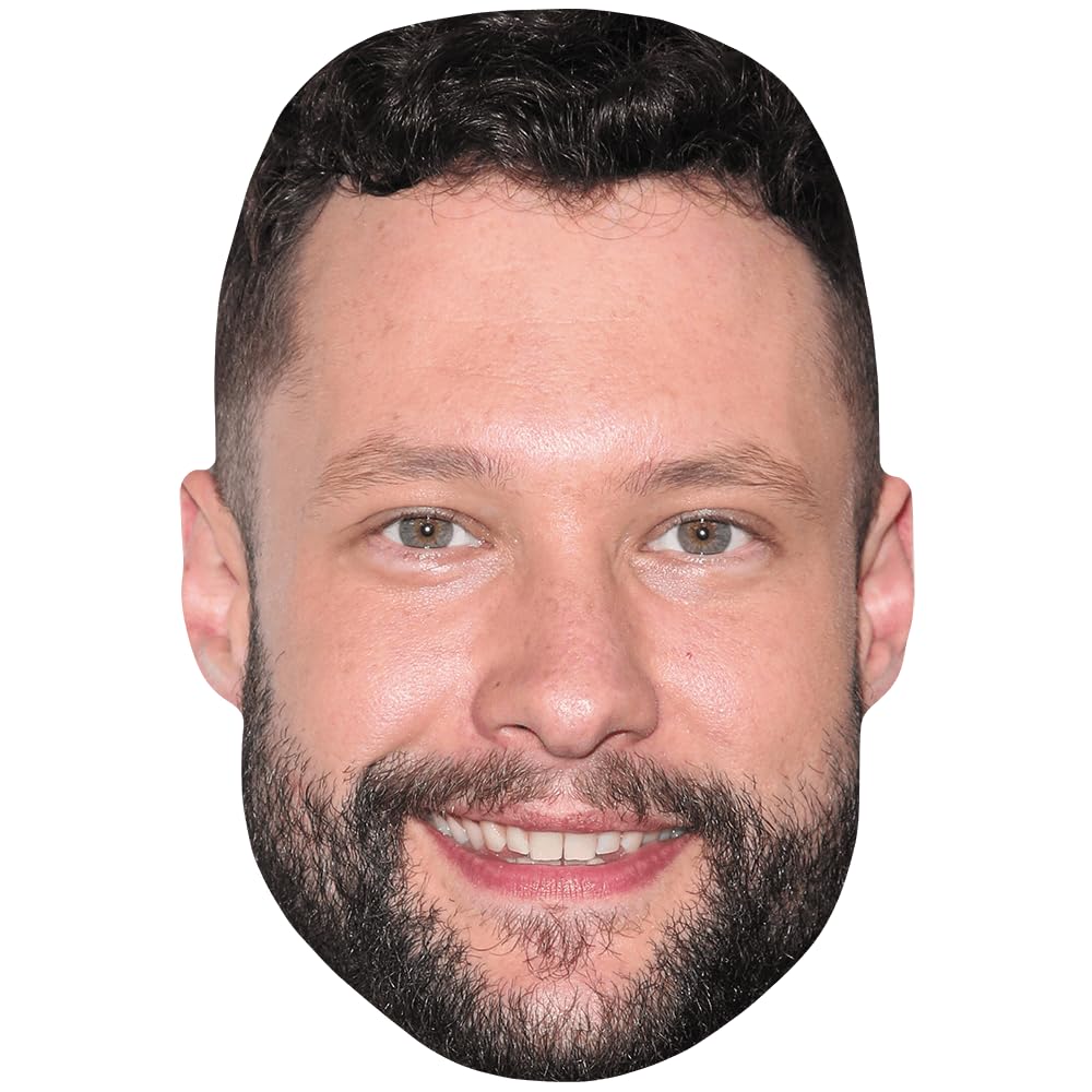 Celebrity Cutouts Lifelike Calum Scott (Beard) Celebrity Mask, Flat Card Face, Fancy Dress Mask