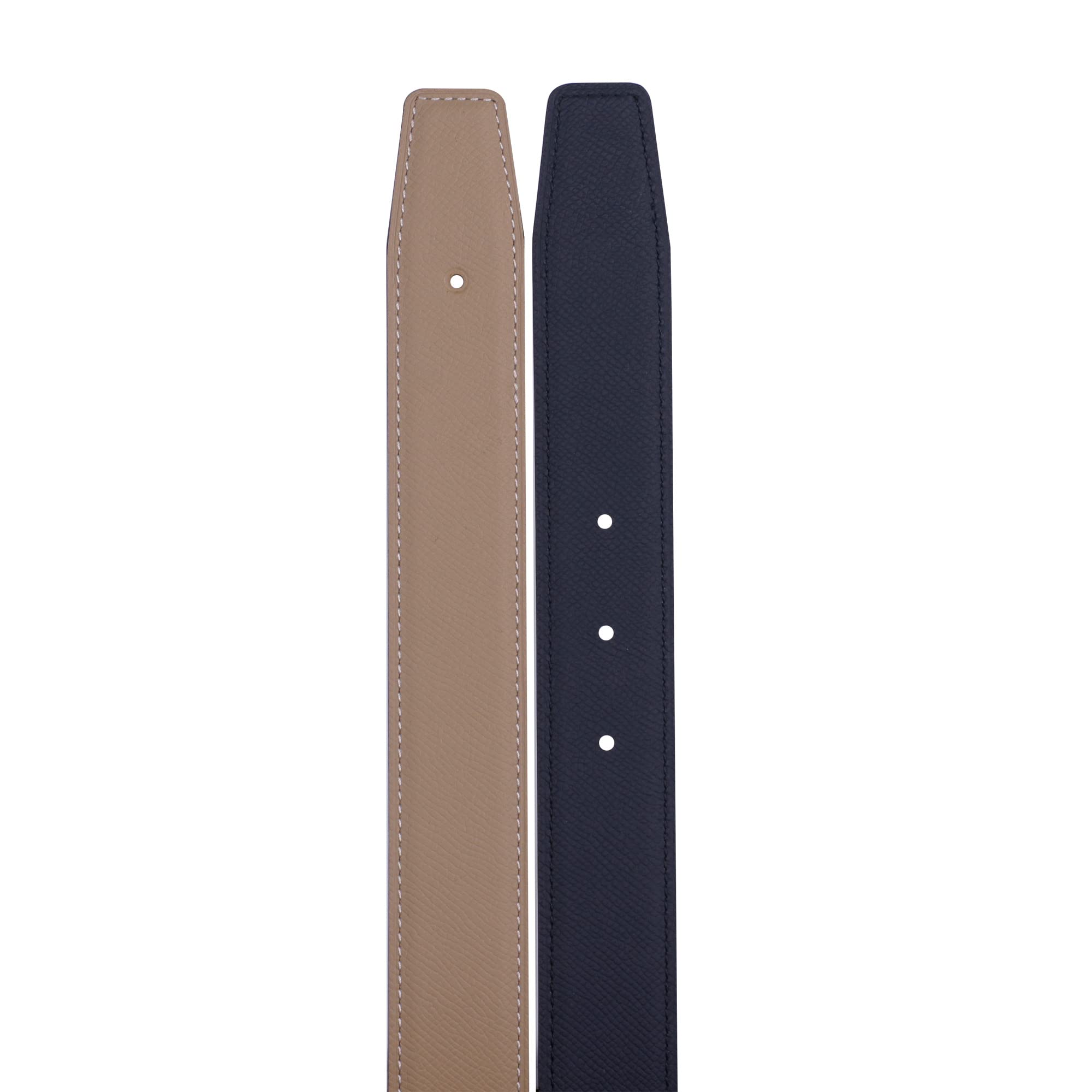 Reversible H Cinturones de cuero vaca grano entero Reemplazo Correa de cinturón Sin hebilla 32mm Amplio