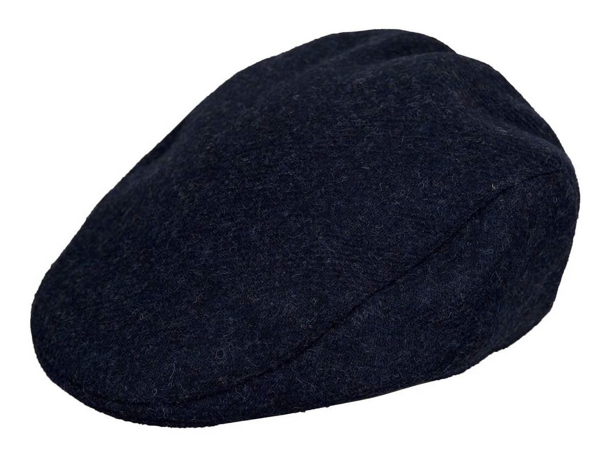 Dents Men's Navy Fernworthy Abraham Moon Plain Tweed Flat Cap - Extra Large